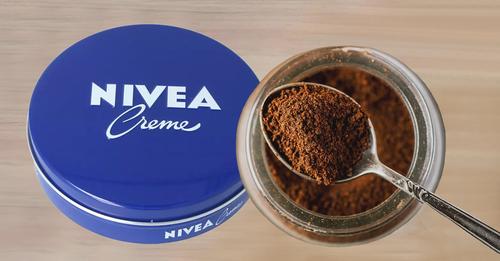 Esfoliante de creme Nivea e café moído rejuvenesce a pele